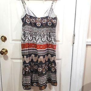 Pink Apple Spaghetti Strap Asymmetric Pattern Women's Sundress, Size M